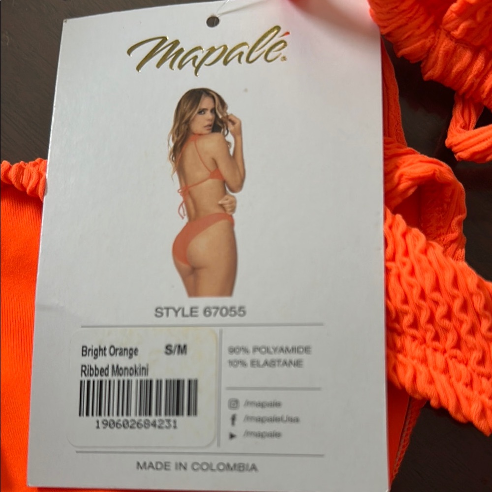 Vibrant Orange One-Piece Swimsuit - Picture 2 of 4